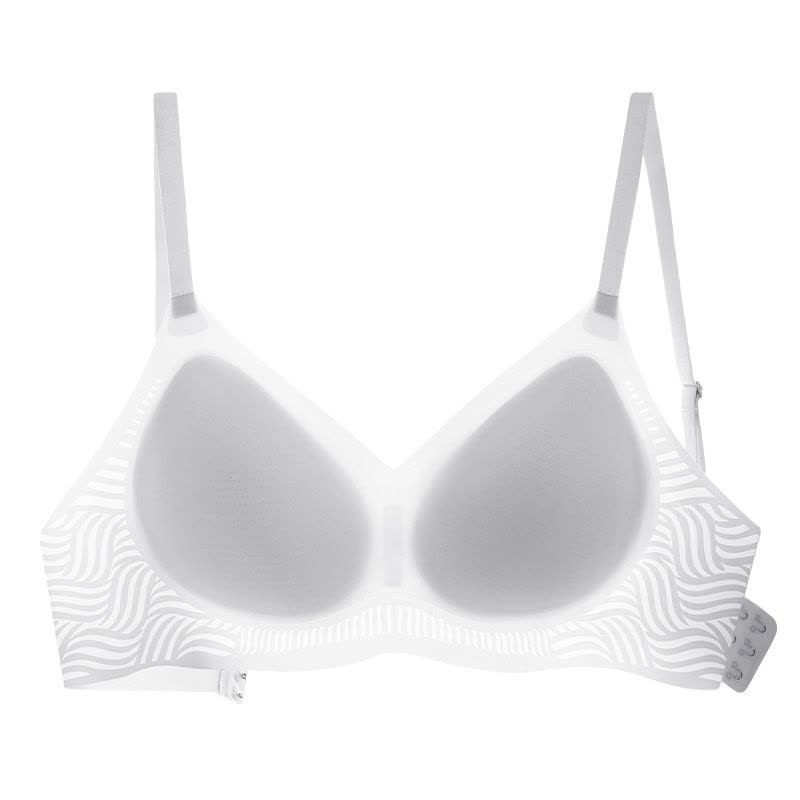 PLUS凉感奶嘴胶软支撑无痕内衣女超薄文胸聚拢小胸法式不跑杯胸罩图片