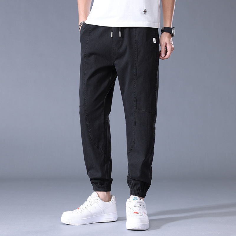 ceba品质抽绳休闲裤男款弹力宽松束脚裤男ins潮牌男生帅气百搭哈伦裤