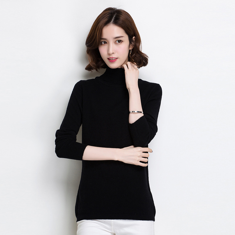 金菊女装冬季高领羊毛衫女士羊毛毛衣修身显瘦打底衫长袖套头毛衣女