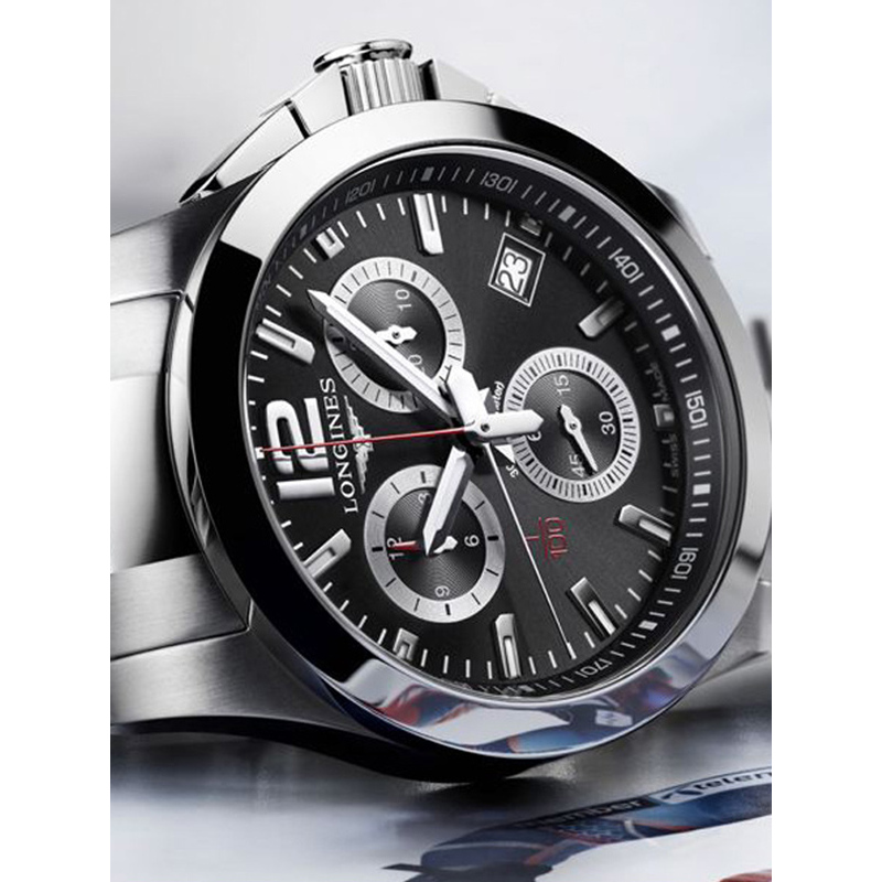 【预售款】LONGINES/浪琴 男士手表康卡斯系列时尚运动石英表防水钢带男表 L3.700.4.79.6