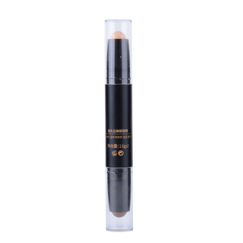 VOV两用高光修容遮瑕笔粉底棒02#裸粉+咖啡色1.6g+1.6g 提亮修脸立体脸鼻初学者双头卧蚕笔