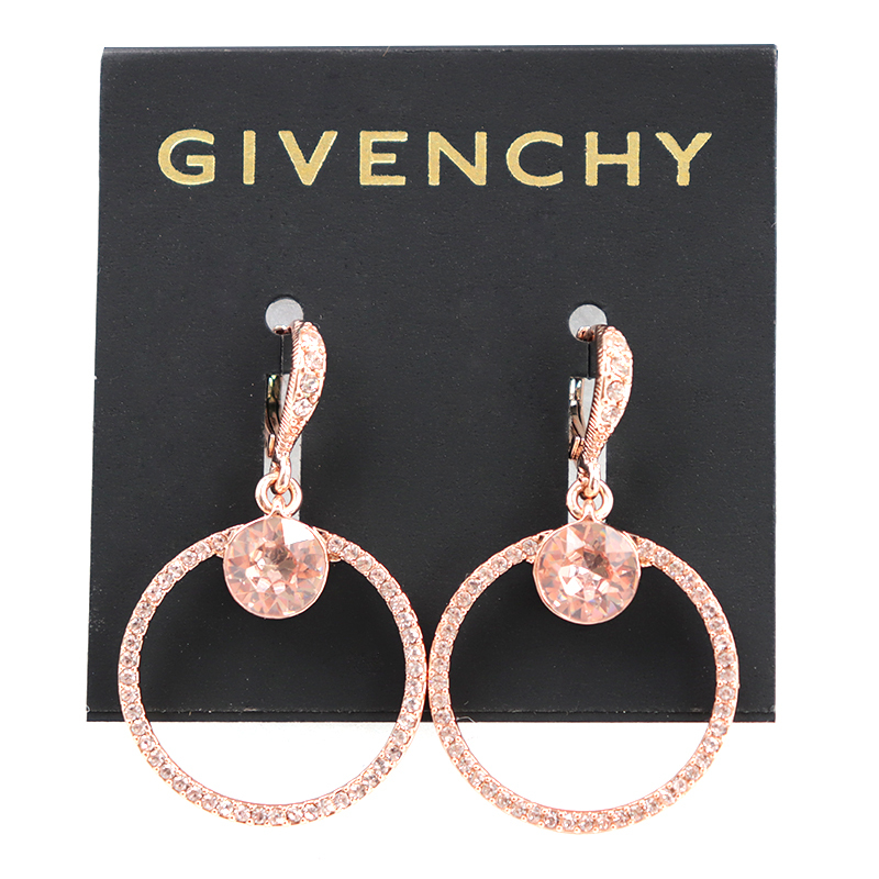 Givenchy 纪梵希 圆环满钻式耳环耳坠耳饰 玫瑰金