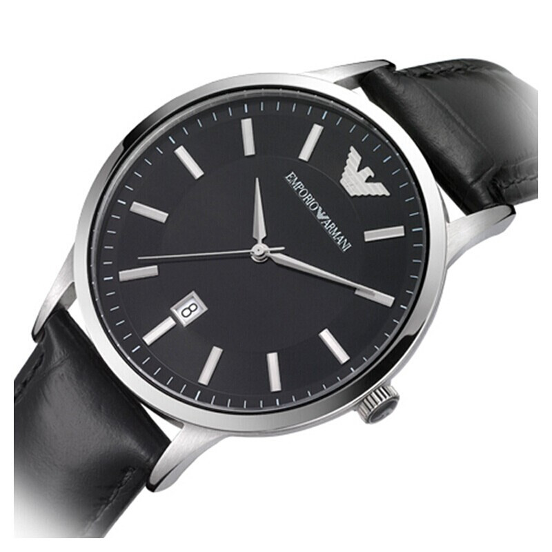 阿玛尼（Emporio Armani)手表男 进口皮带 时尚商务表时尚石英表 男腕表AR2411