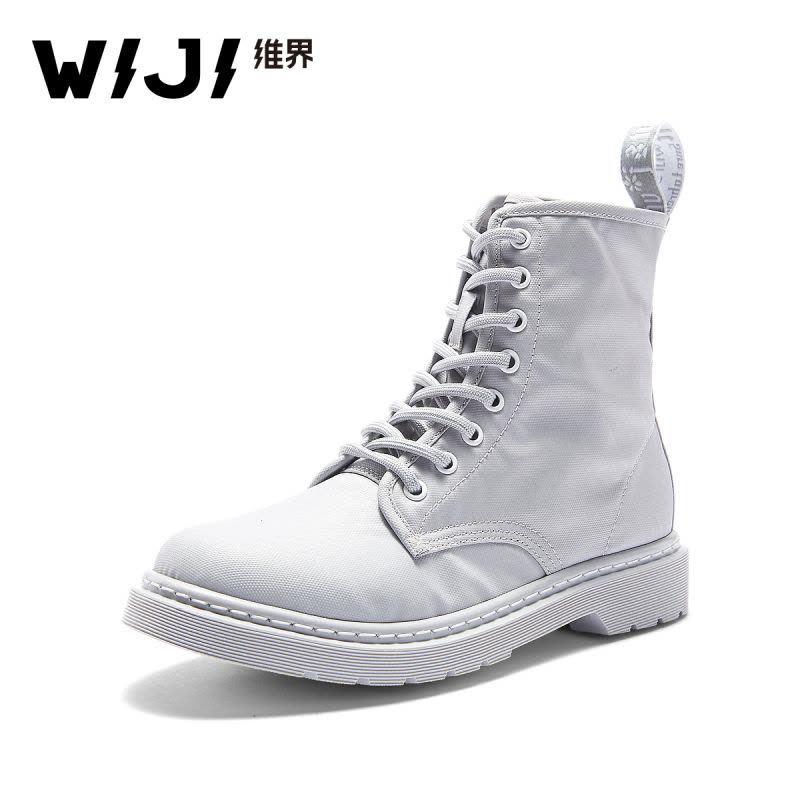 WIJI春季新款女生时尚马丁靴时尚百搭系带新款潮流休闲复古短靴子图片