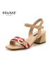 St&Sat/星期六夏季皮带扣粗跟一字带凉鞋女SS82115472