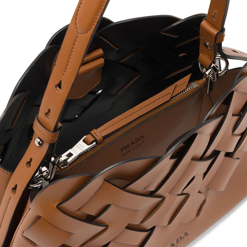 【预定】20春夏款PRADA 编织图案手拎包1BA290 OOO 22*13*30CM图片