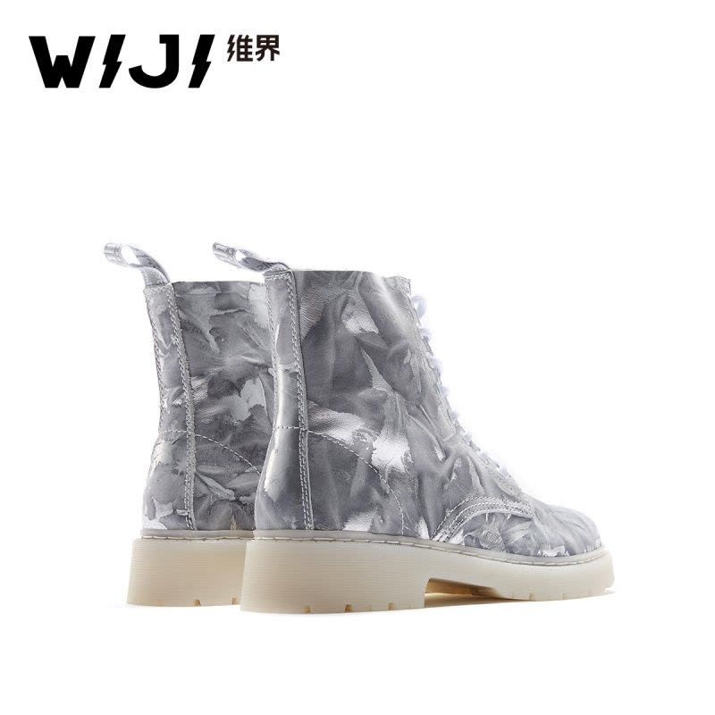 WIJI冬季新款时尚潮流马丁靴个性青春休闲炫酷拼色透气舒适女鞋女图片