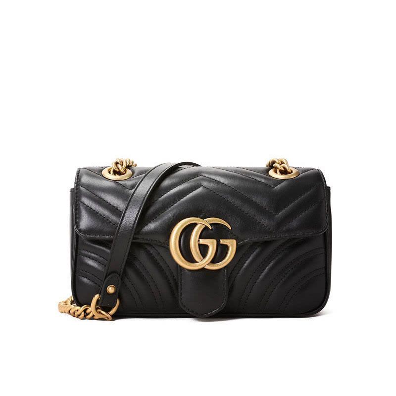预售GUCCI/古驰 GG Marmont娜扎同款单肩包迷你 黑色图片