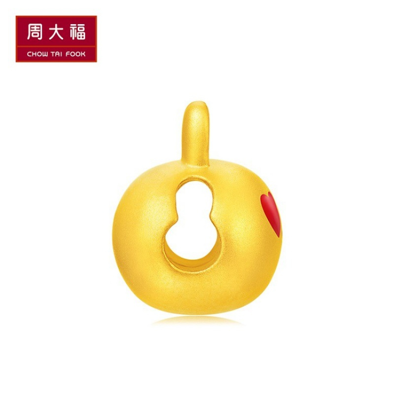 周大福LINEFRIENDS系列可妮兔转运珠足金黄金吊坠R21525