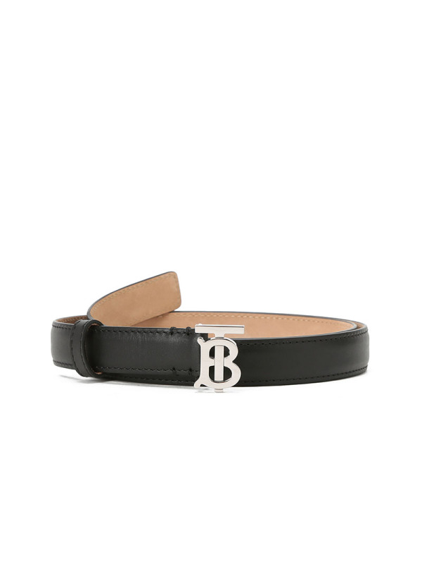 博柏利 BURBERRY TB 腰带2D TB LOGO光面皮8023440 女款腰带女士腰带 银扣
