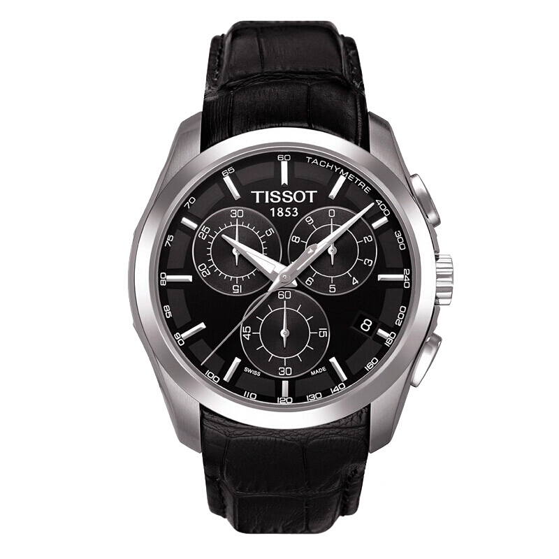 天梭(TISSOT)手表库图系列男士石英表1853运动表 皮带