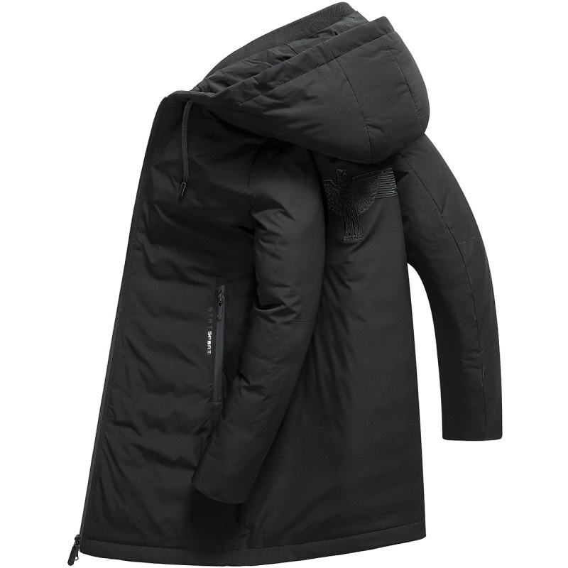 阿仕顿男装羽绒服韩版潮中长连帽休闲羽绒服冬季青年上衣外套男eg