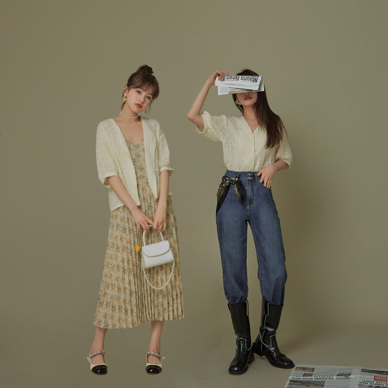 OtherMix慕斯女孩衬衫2021年夏季新款设计感小众法式开衫衬衣上衣