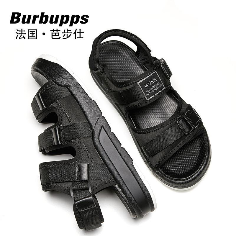 法国芭步仕(Burbupps)2019春尚新男士凉鞋男新款软底防滑运动韩版厚底拖鞋男夏时尚外穿青春潮流