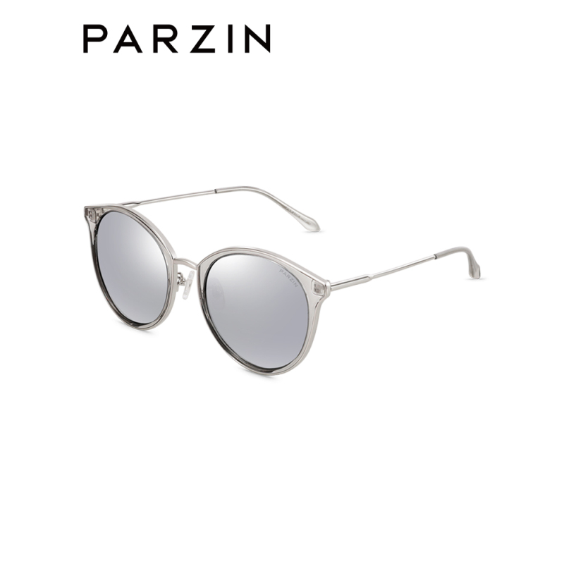 帕森（PARZIN）眼镜偏光太阳镜女 时尚炫彩镜片猫眼金属圆框潮墨镜 驾驶镜9915