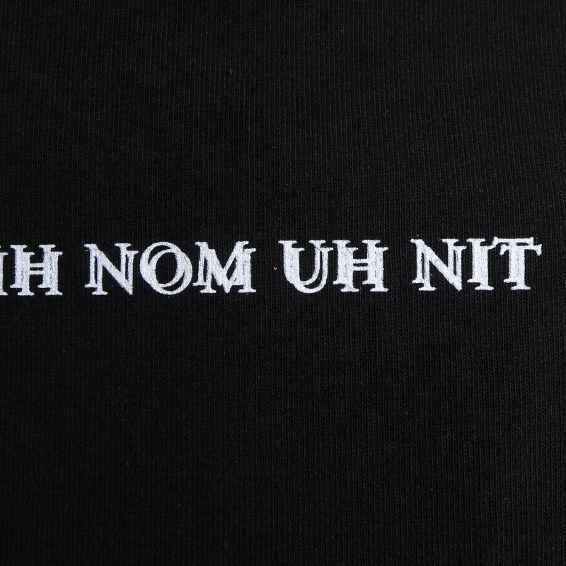 IH NOM UH NIT男士黑色棉质圆领短袖T恤衫NUS19216 009