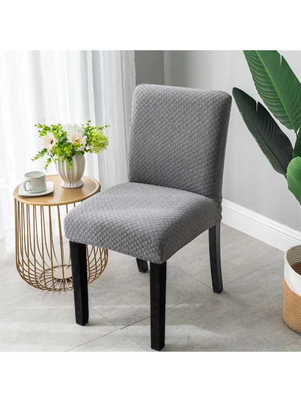 Ceba家用连体简约弹力通用座椅套针织凳套罩布艺格子餐椅套加厚椅子套