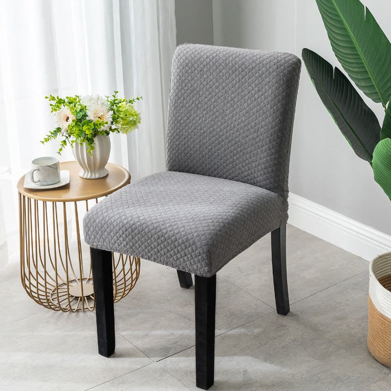 Ceba家用连体简约弹力通用座椅套针织凳套罩布艺格子餐椅套加厚椅子套图片