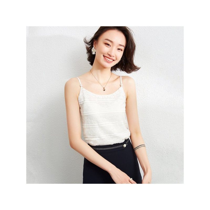 欧昵雪夏装性感蕾丝吊带背心女内搭显瘦可调节打底衫上衣