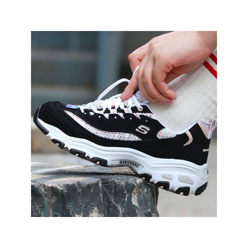 SKECHERS(斯凯奇)2019D\’LITES系列时尚绑带运动鞋春季女子休闲鞋13144-BKLP图片