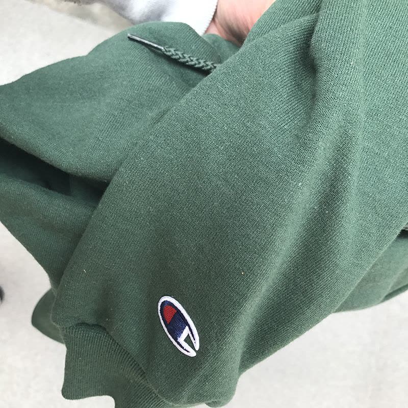 champion 经典美版秋装卫衣 S700袖标刺绣连帽男女秋冬穿搭情侣帽衫 加绒 S70014图片