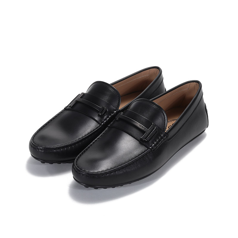 TOD’S 托德斯 男士皮革饰扣豆豆鞋皮鞋 XXM42C0DH50D90