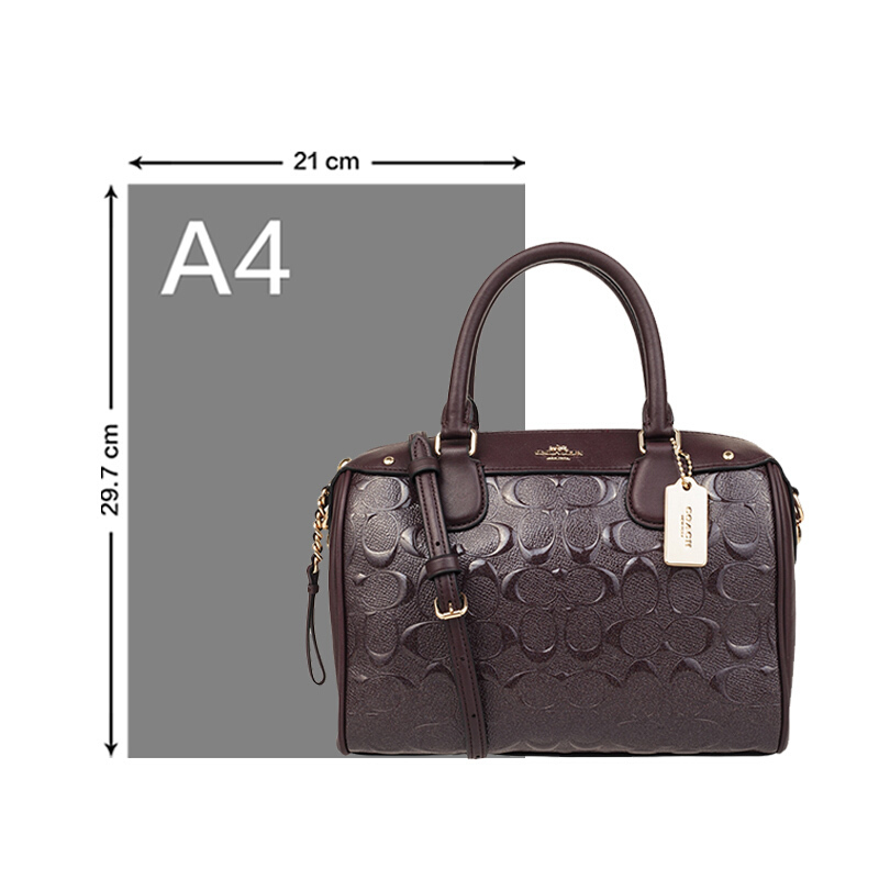 COACH 蔻驰女士酒红色漆皮手提单肩斜挎桶包 F11920 IML7C