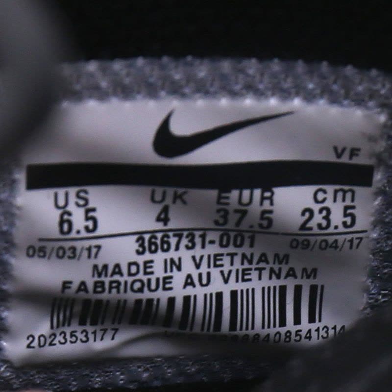 NIKE/耐克女鞋AirForce1空军一号高帮运动休闲鞋366731-001图片