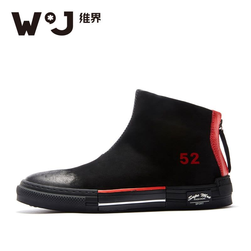 维界切尔西靴男英伦潮流磨砂皮休闲鞋时尚男士潮牌工装鞋复古短靴图片