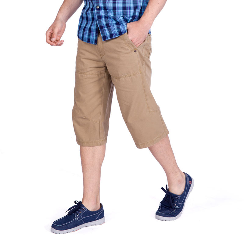 圣弗莱(sevlae)夏季男式洗水七分裤纯棉运动休闲裤透气舒适9322935198