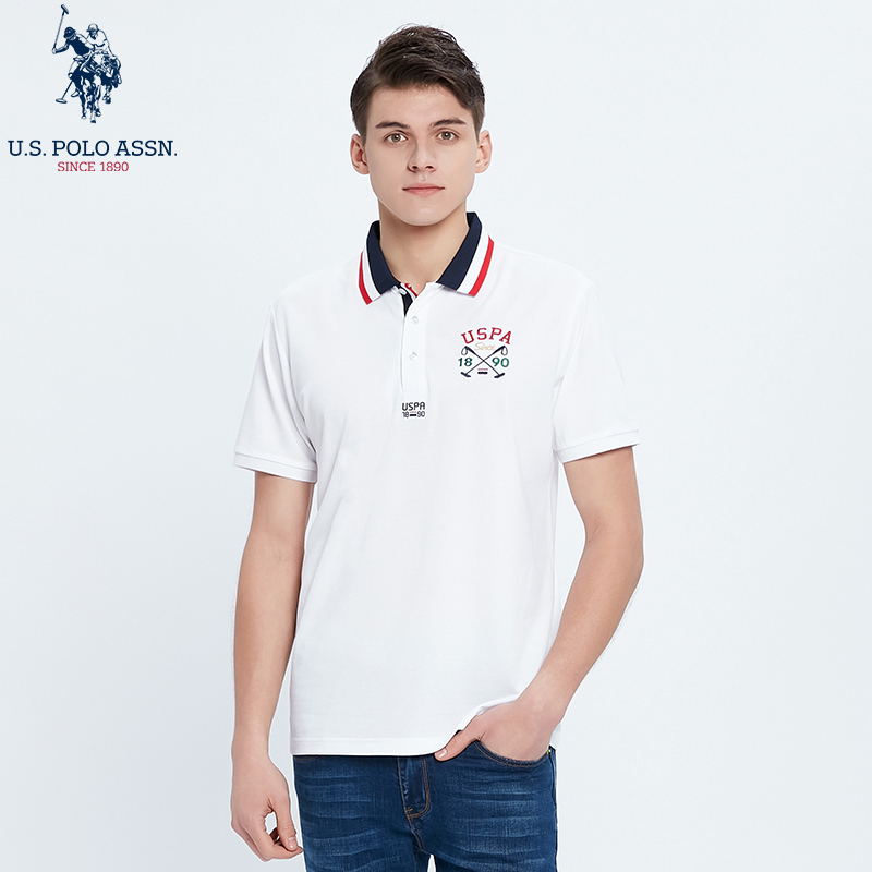 USPOLO ASSN 夏季新款男士polo衫时尚宽松个性潮流翻领休闲百搭短袖