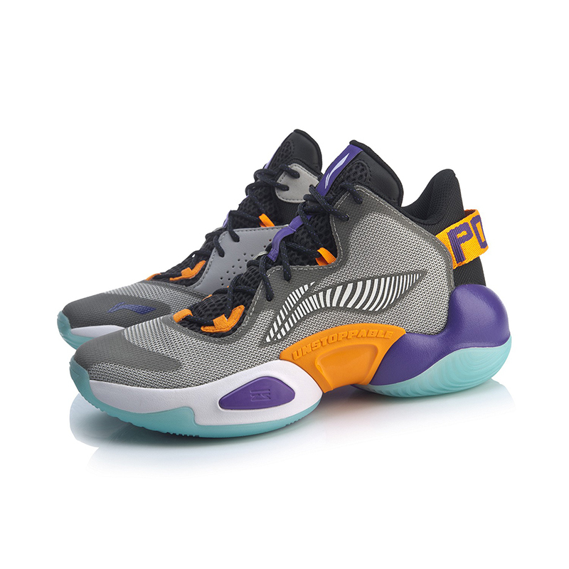 【2019新品】李宁空袭vi男子减震回弹中帮篮球专业比赛鞋abap067-1