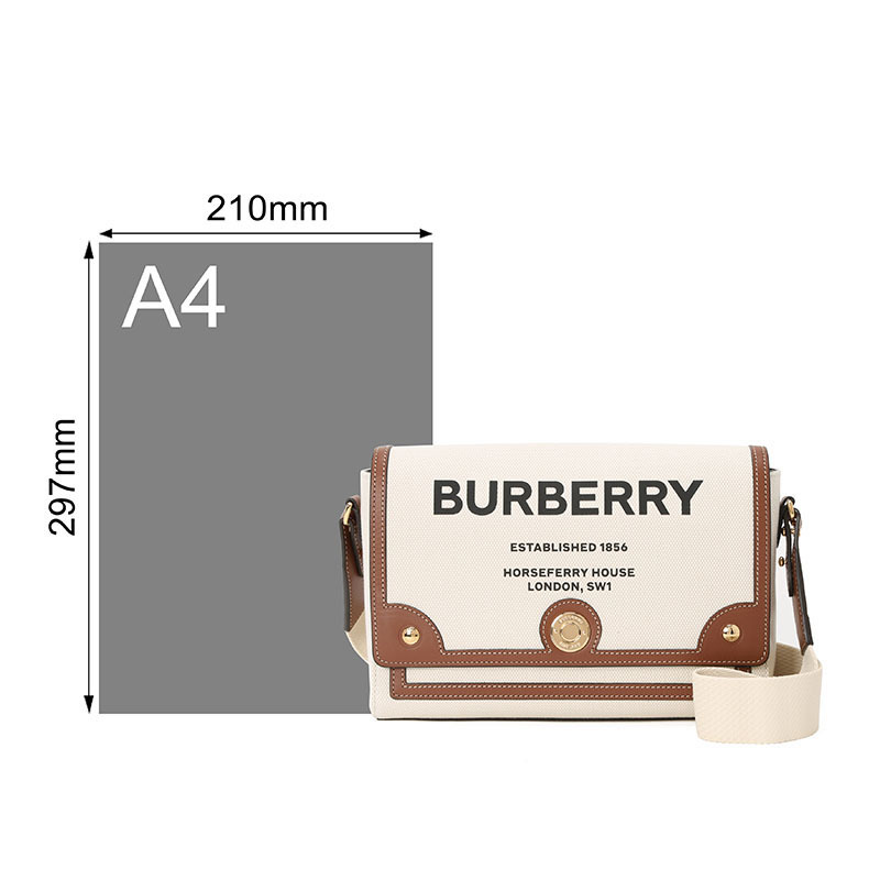 BURBERRY 博柏利 HORSEFERRY 斜挎包 单肩包 口盖包 字母徽标帆布织物8030249银扣
