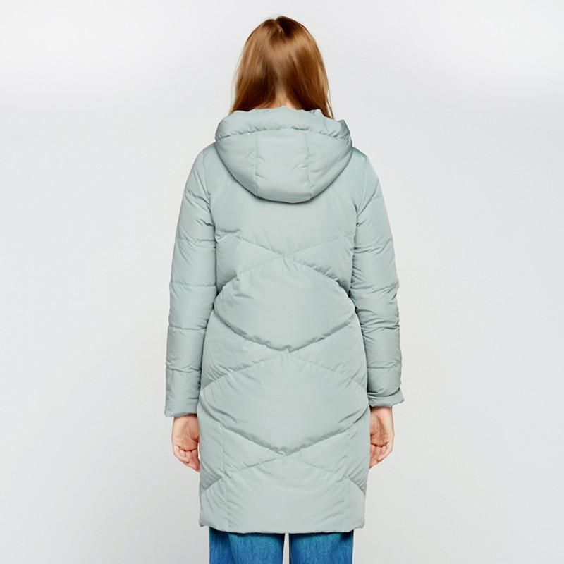 冰洁bengen冬季连帽纯色羽绒服女士冬季中长款外套羽绒服女