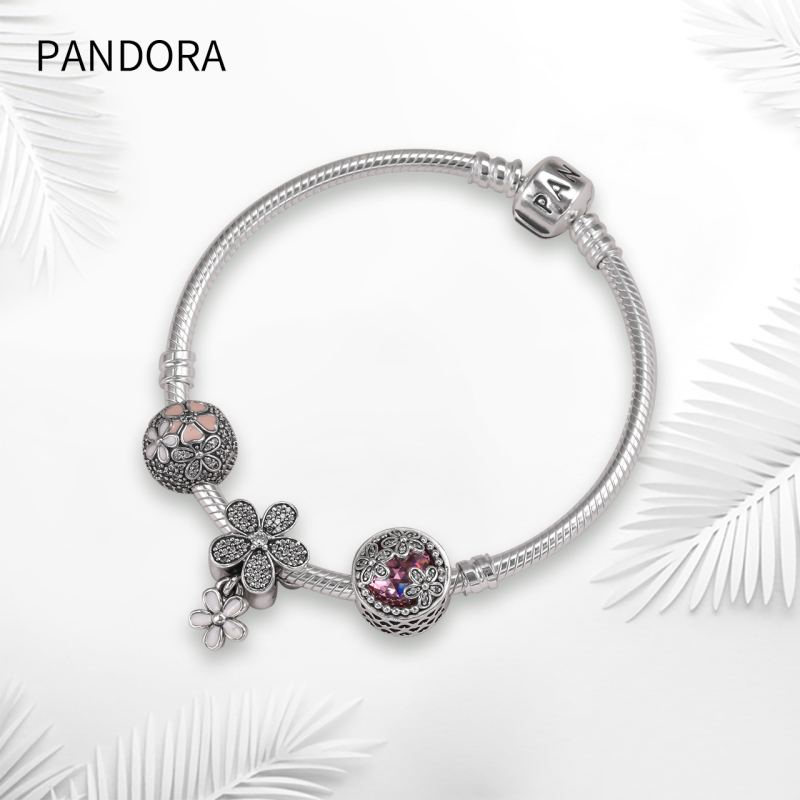 PANDORA潘多拉成品手链 时尚雏菊花语 925银时尚串珠成品手链 ZH-014