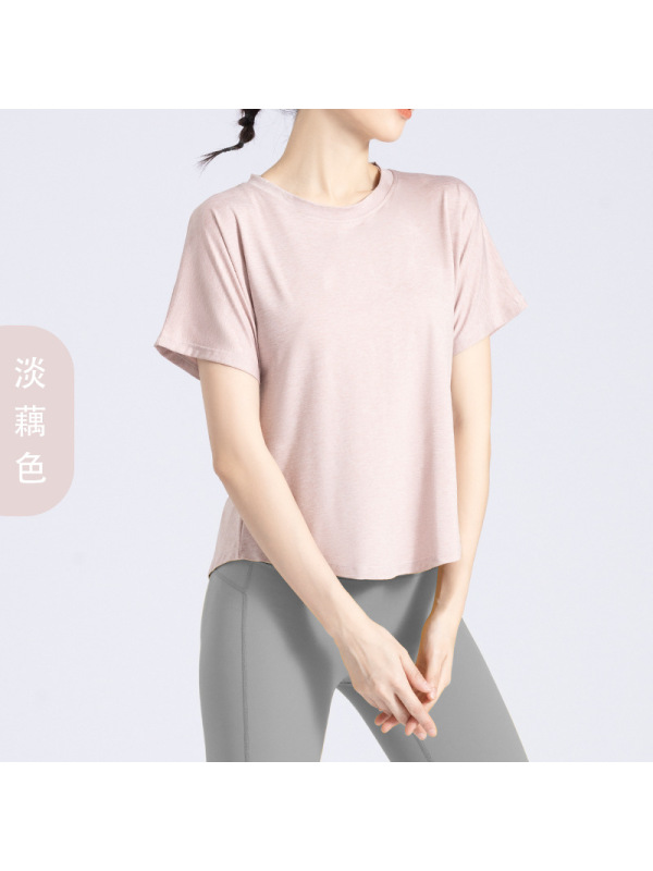 CeenBulled瑜伽服女夏季宽松T恤裸感透气休闲运动服健身晨跑步短袖速干上衣