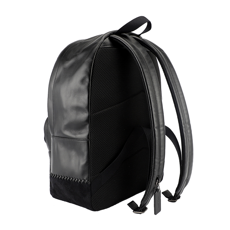 COACH 蔻驰 奢侈品 欧美时尚男士黑色皮革双肩背包