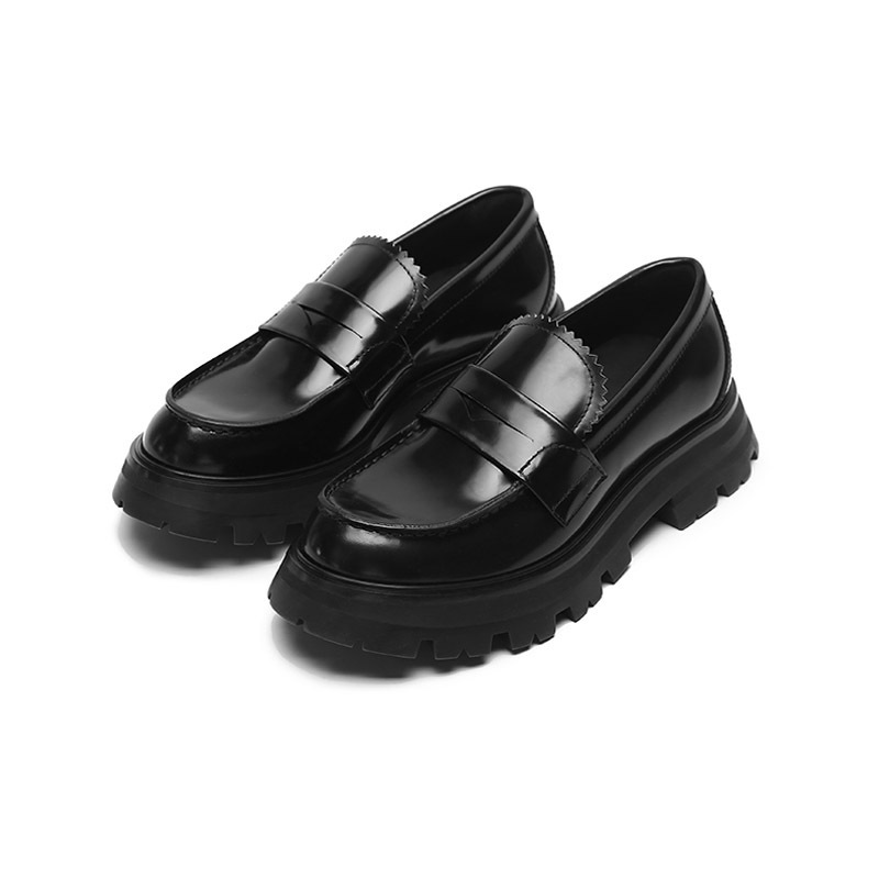 亚历山大·麦昆 ALEXANDER MCQUEEN 女士牛皮革Wander乐福鞋厚底鞋单鞋666328 WHZ80