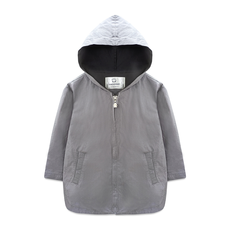 男童春季新品外套长袖拉链双口袋两色时尚外出服1-5岁80-120cm