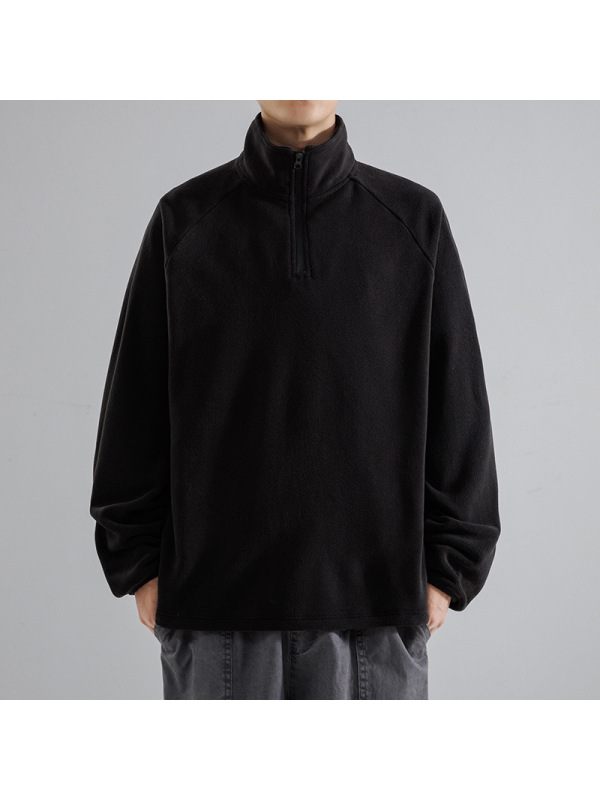 卫衣男奥粒绒秋冬季新款宽松百搭长袖半高领套头休闲男士纯色上衣