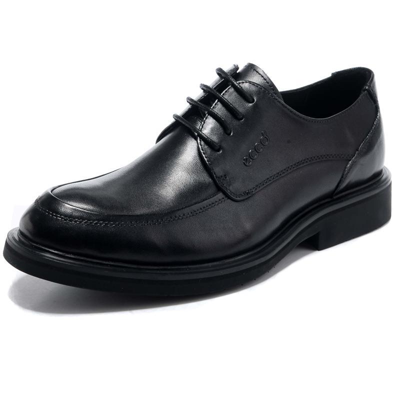 ecco爱步男鞋商务休闲鞋2019新款正装皮鞋头层牛皮系带男士皮鞋571683