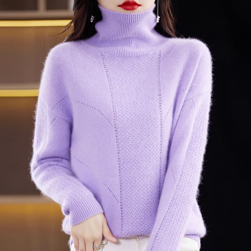 貂绒打底衫秋冬新款女装高领短款宽松套头加厚羊毛针织衫毛衣图片