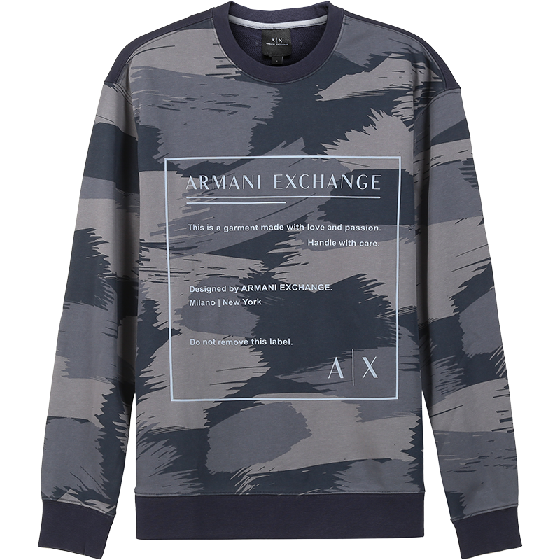 阿玛尼 ARMANI EXCHANGE 男士 棉质圆领长袖卫衣运动衫3LZMHB ZJEFZ