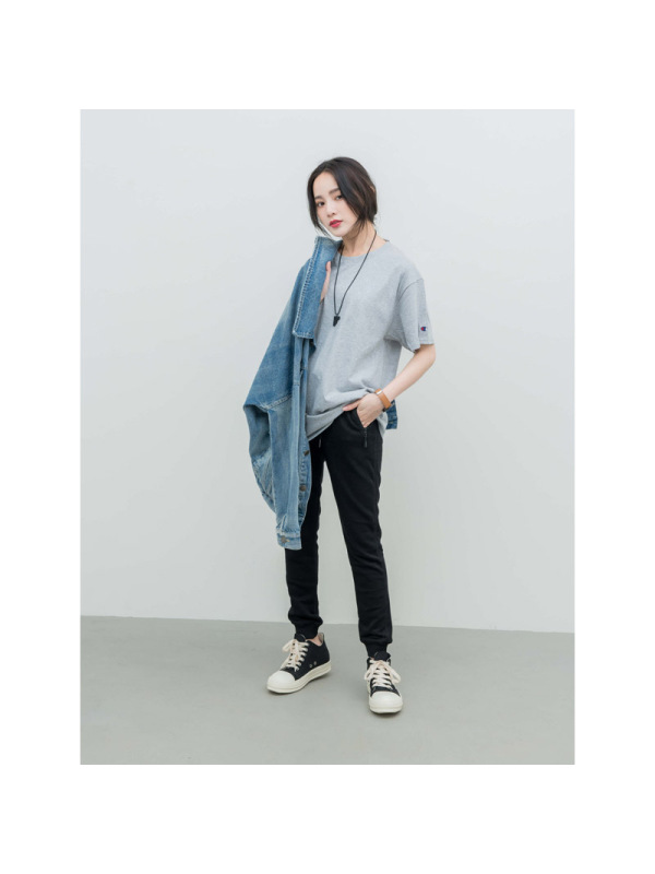 champion 冠军 纯色修身基础款经典 T恤 短袖 T425LW浅灰