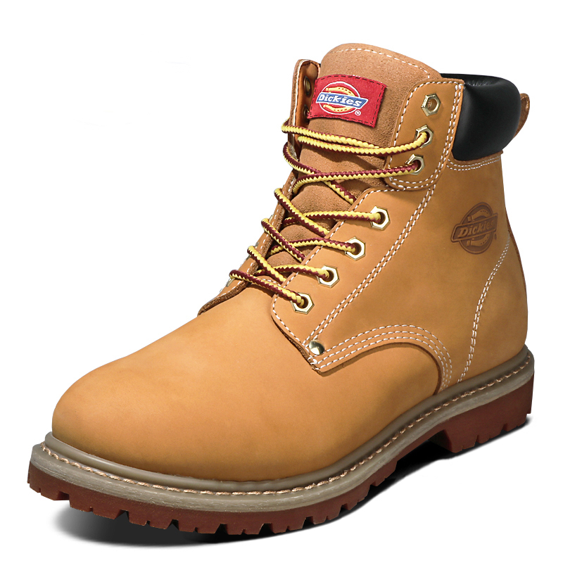 dickies男鞋秋季男靴真皮马丁靴踢不烂大黄靴子男中帮休闲工装靴184