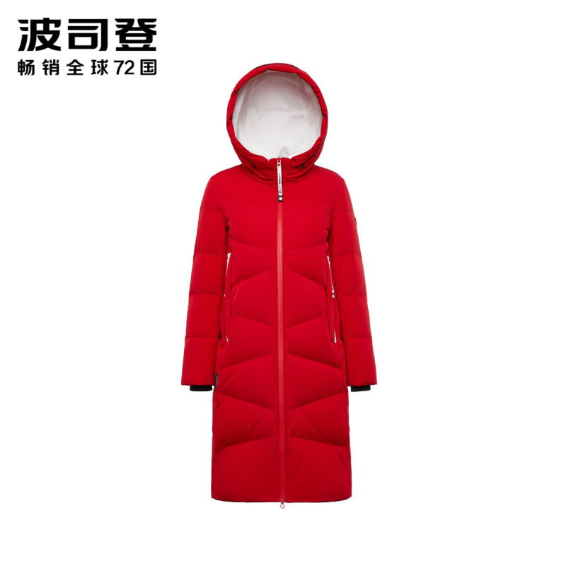 波司登冬装羽绒服女中长款过膝新款连帽女式运动风外套
