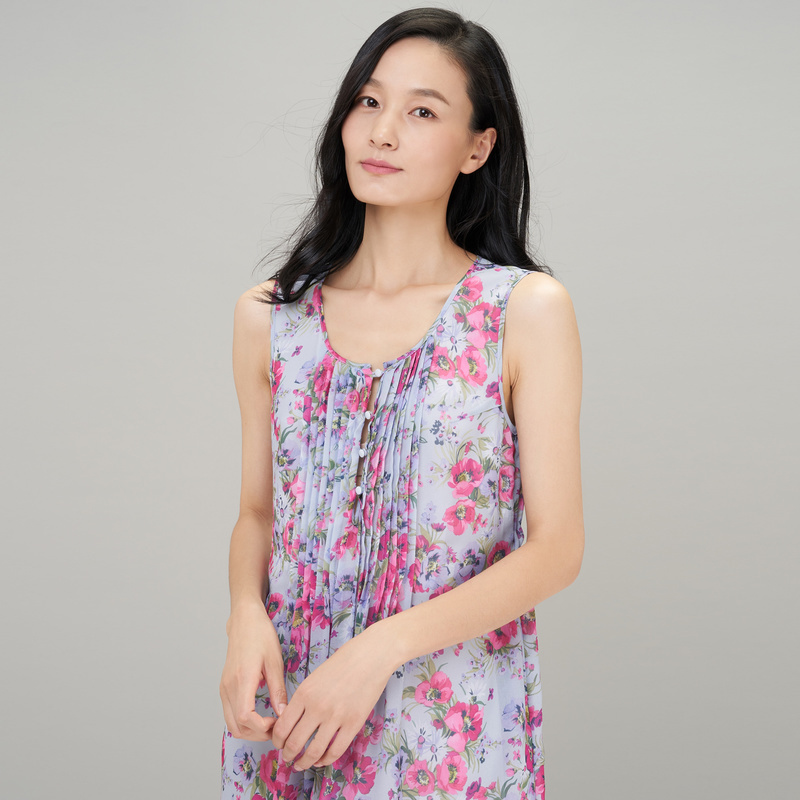 鄂尔多斯ERDOS 春夏精致印花时尚女士连衣裙