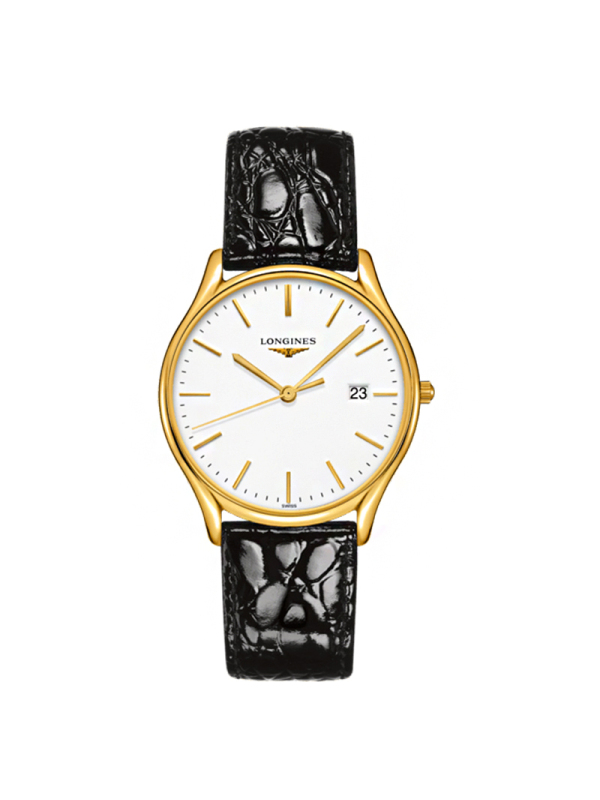 浪琴(longines) 律雅系列石英男表皮带防水男士手表 l4.859.2.12.