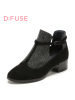 D：Fuse/迪芙斯秋新款深口方跟圆头简约时尚女单鞋DF53114031