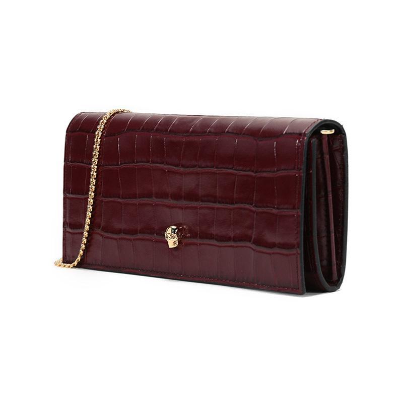 alexandermcqueen亚历山大麦昆女士皮革单肩斜挎包手拿包链条包